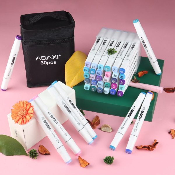 ADAXI 30 Colors Skin Tone Markers Dual Tip Marker Set Alcohol Based Art  Marke