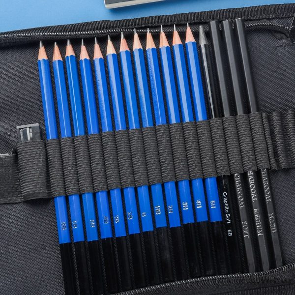 35Pieces Professional Sketch kit Drawing Pencil Set Black Wood