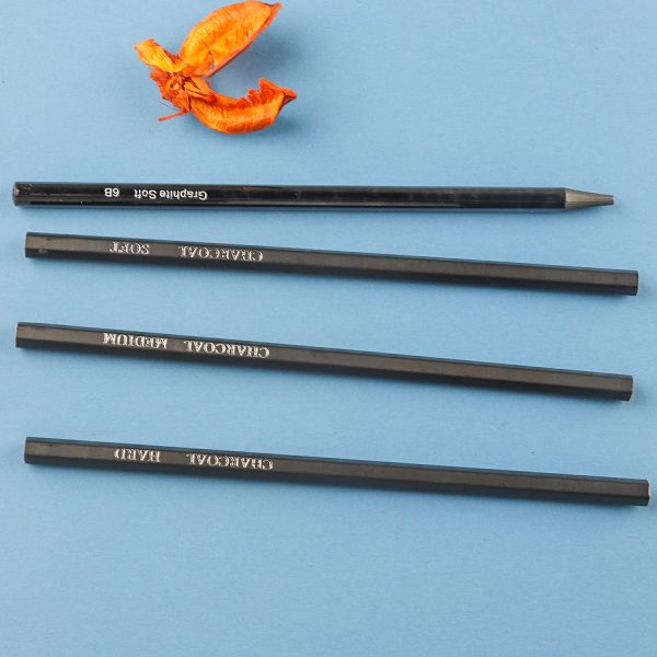Woodless Pencil Set 6 Pcs Black Graphite Pencil Set Art Supplies Non-Wood  Artist Pencil Charcoal Sticks Artist Beginner Sketch Tool Dawing Supplies